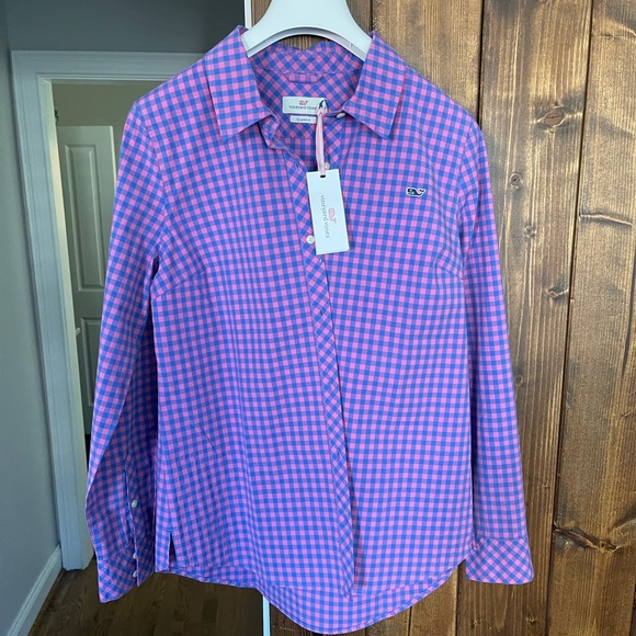 Vineyard Vines Tops - NWTS Vineyard Vines Women's Purple Gingham Chilmark Classic Button-down …size 8
